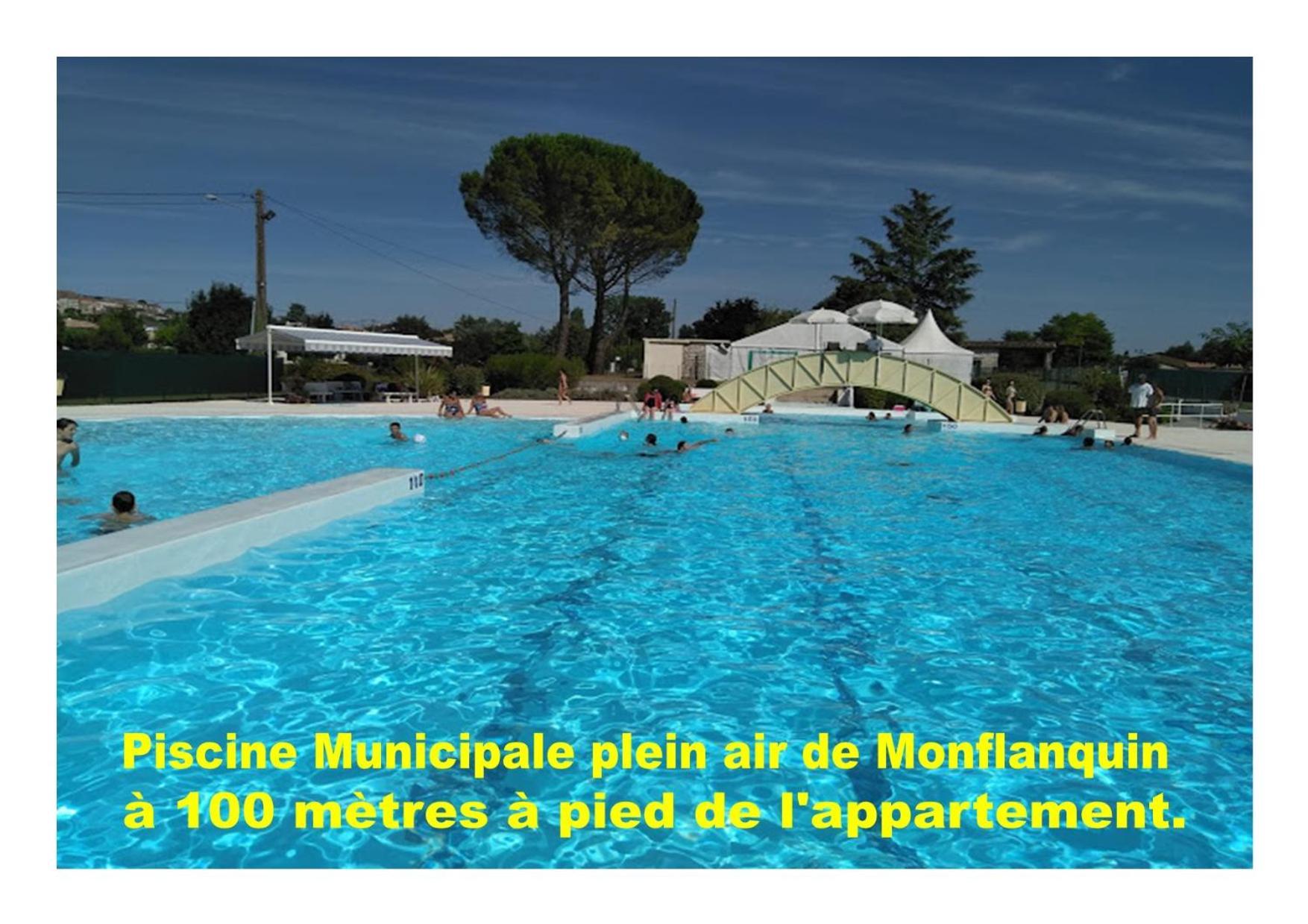 Charmant Appartement Avec Piscine. Monflanquin Exterior foto